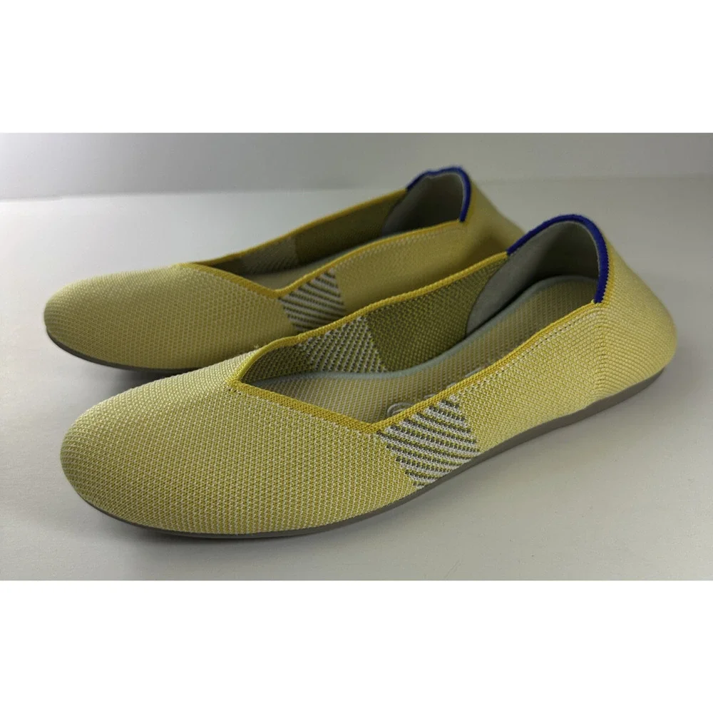 Rothy's Round Toe The Flat Ballet Slip On Knit Shoes Sunshine Yellow Women's 7.5 - Picture 14 of 16